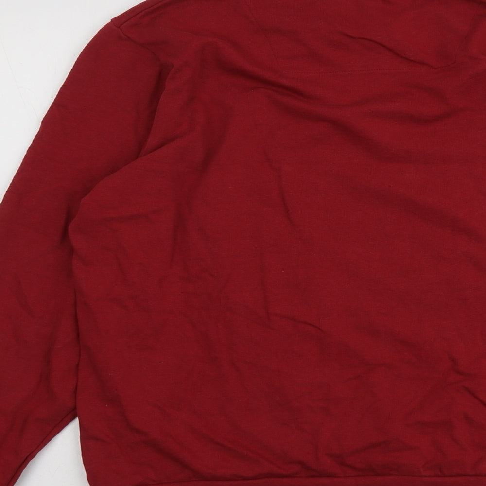 Threadbare Womens Red Cotton Pullover Sweatshirt Size L Pullover - All I want for Christmas is booze Unisex