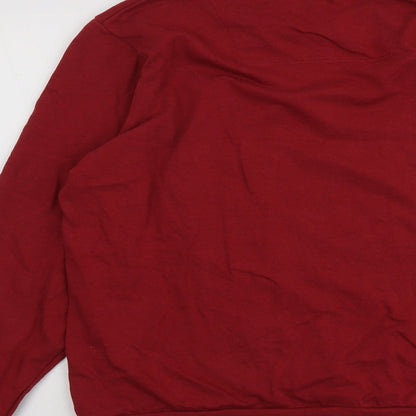 Threadbare Womens Red Cotton Pullover Sweatshirt Size L Pullover - All I want for Christmas is booze Unisex