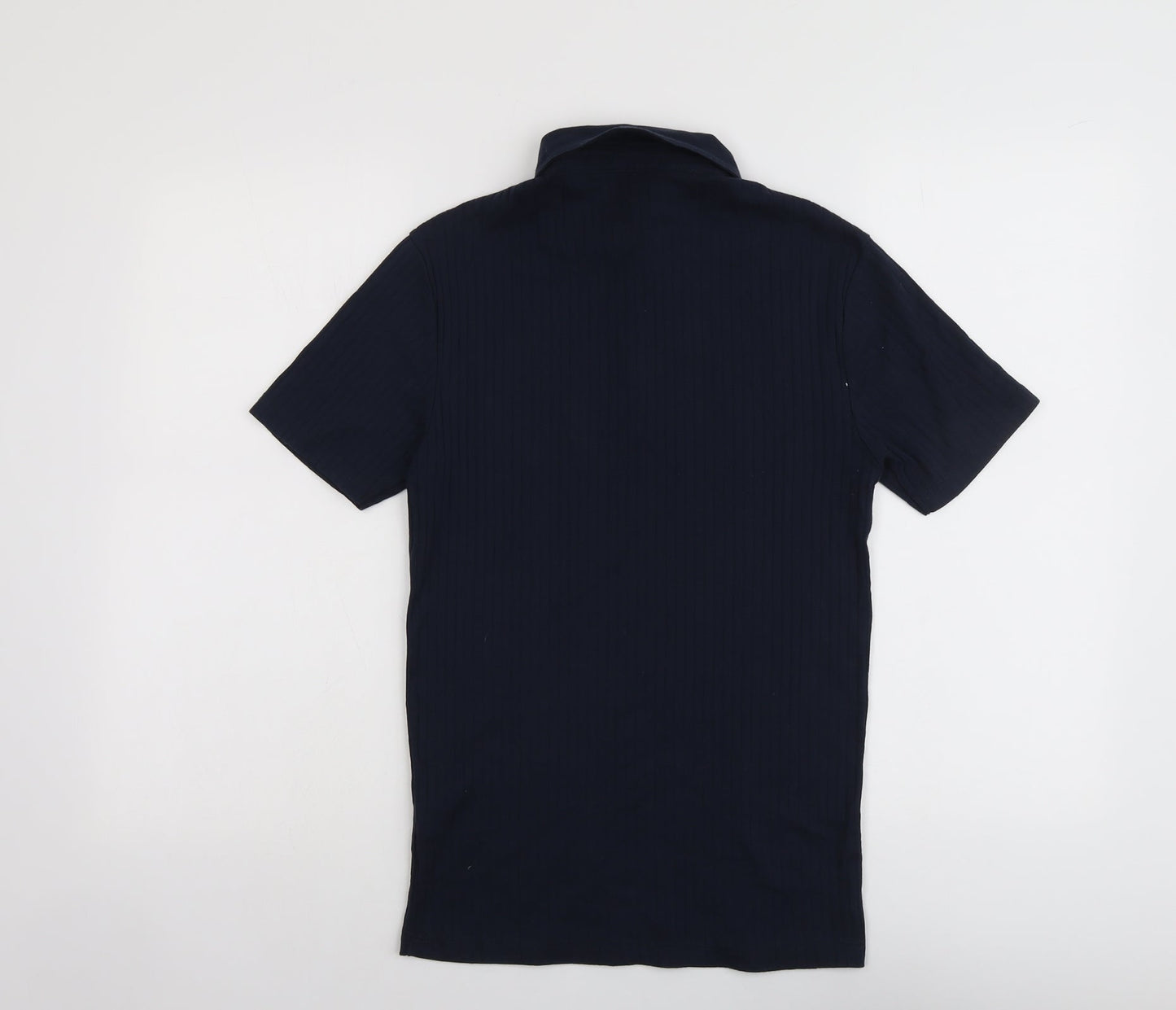 River Island Mens Blue Cotton Polo Size XS Collared Button