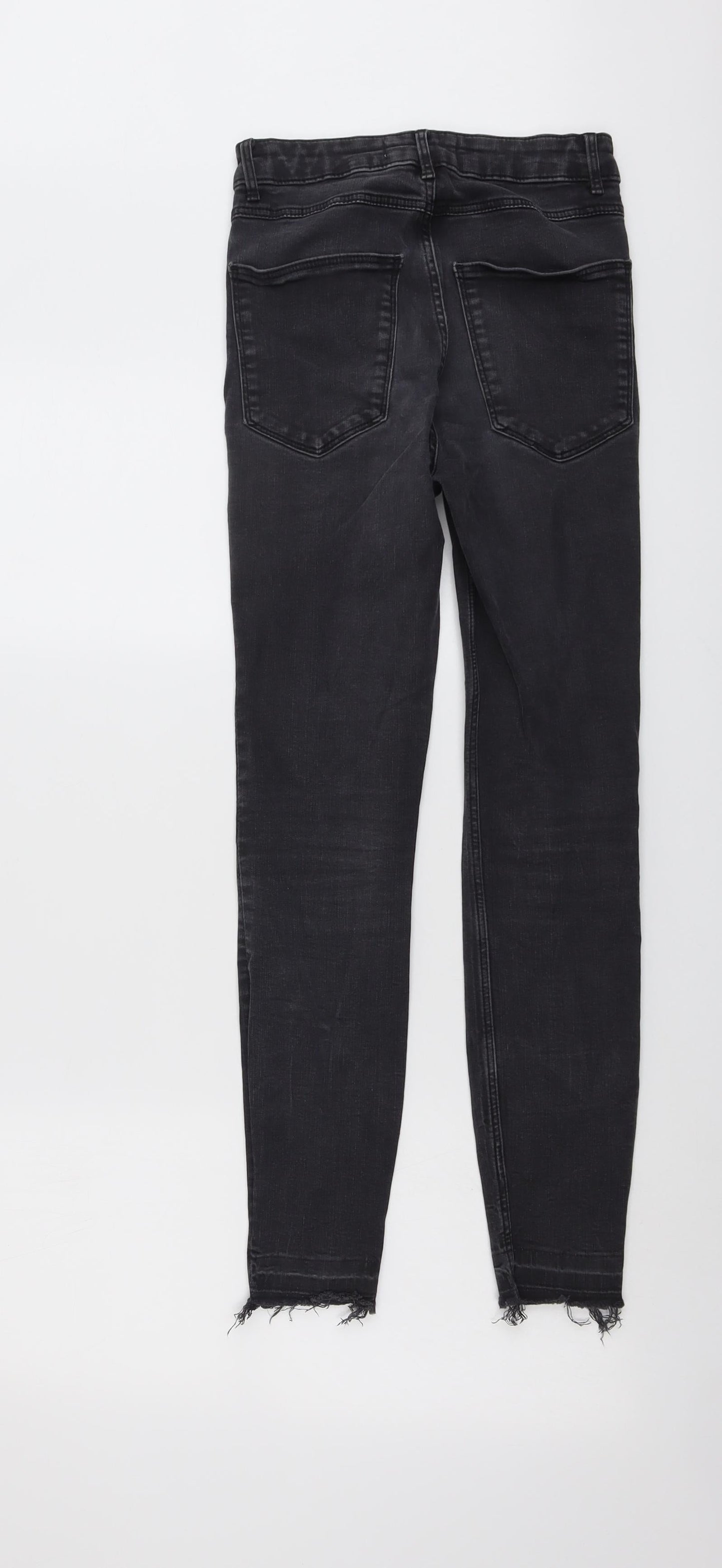 Zara Womens Grey Cotton Skinny Jeans Size 6 L27 in Regular Button