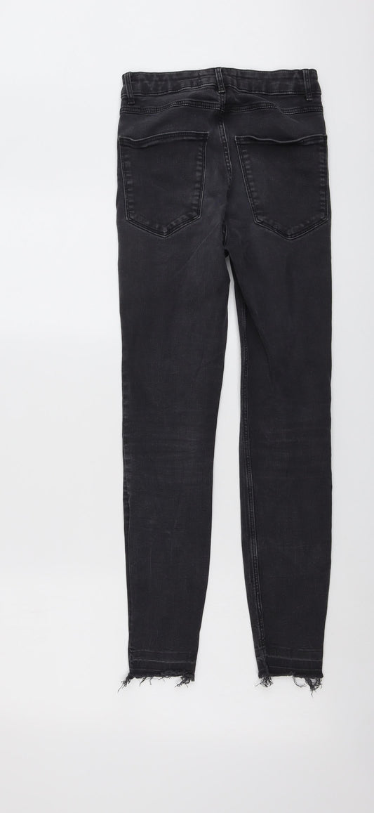 Zara Womens Grey Cotton Skinny Jeans Size 6 L27 in Regular Button