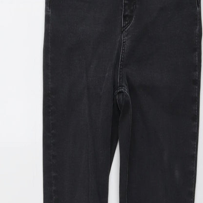 Zara Womens Grey Cotton Skinny Jeans Size 6 L27 in Regular Button
