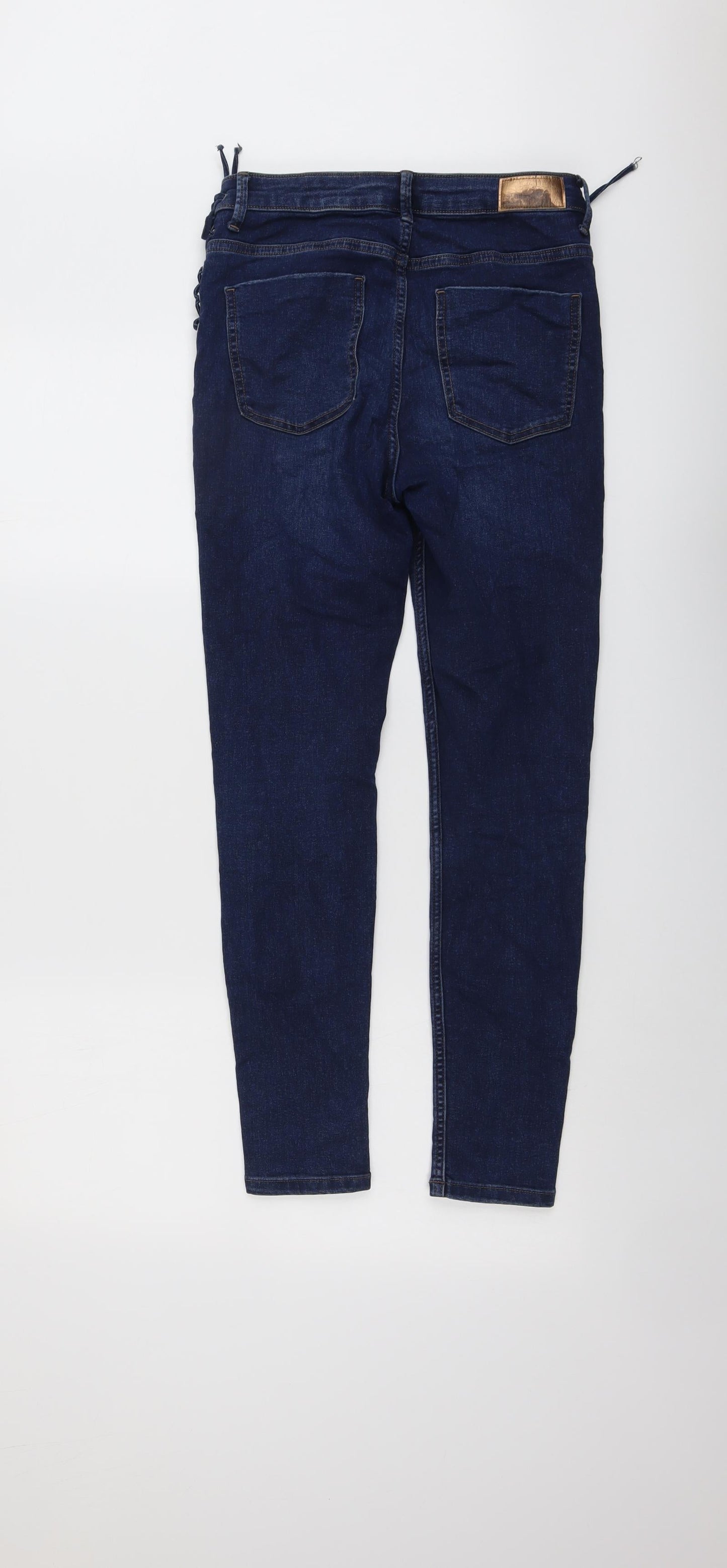 Zara Womens Blue Cotton Skinny Jeans Size 10 L27 in Regular Button