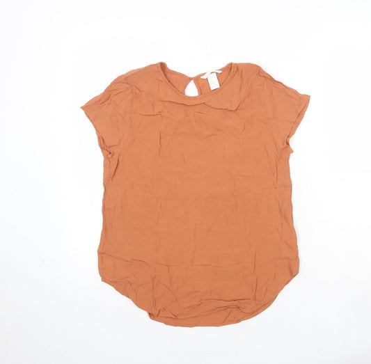 Womens UK Size 12 H&M Brown Basic Blouse