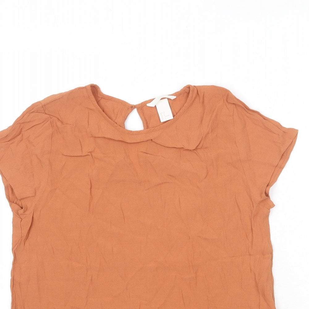 Womens UK Size 12 H&M Brown Basic Blouse