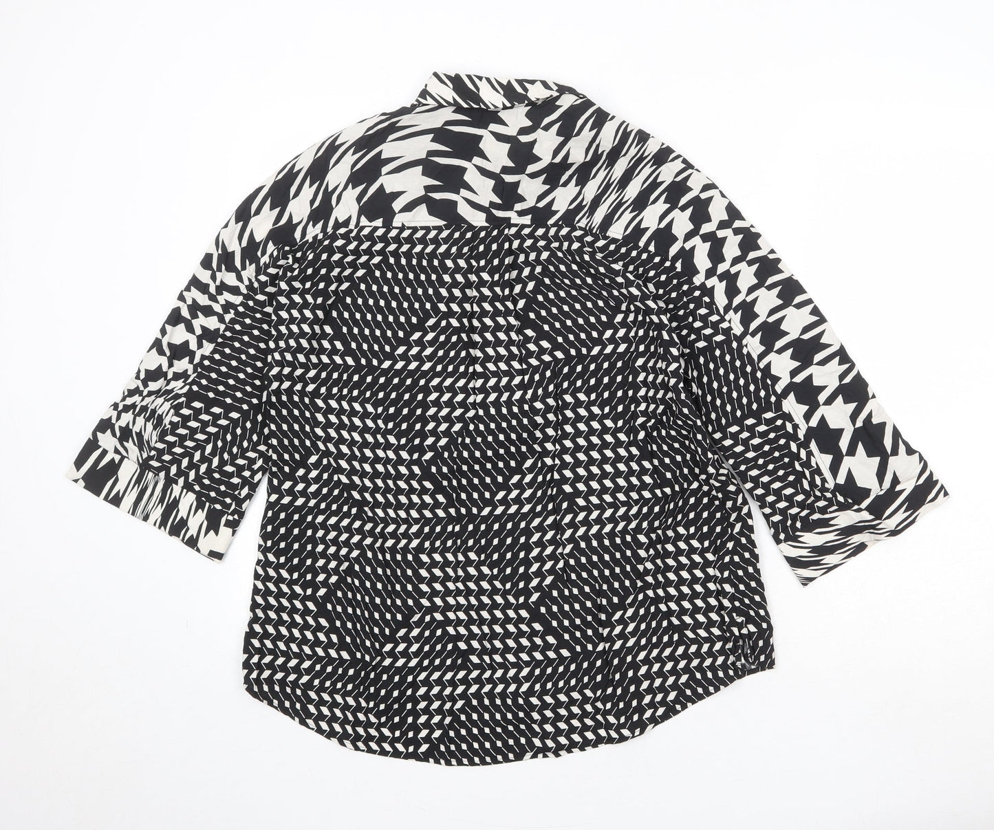 Womens UK Size 10 NEXT Black Basic Button-Up