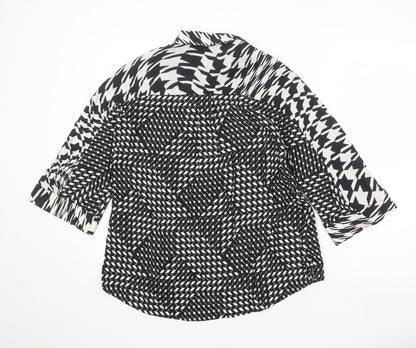 Womens UK Size 10 NEXT Black Basic Button-Up