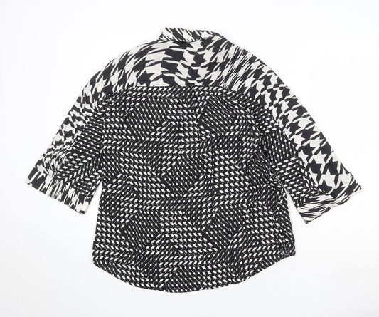 Womens UK Size 10 NEXT Black Basic Button-Up