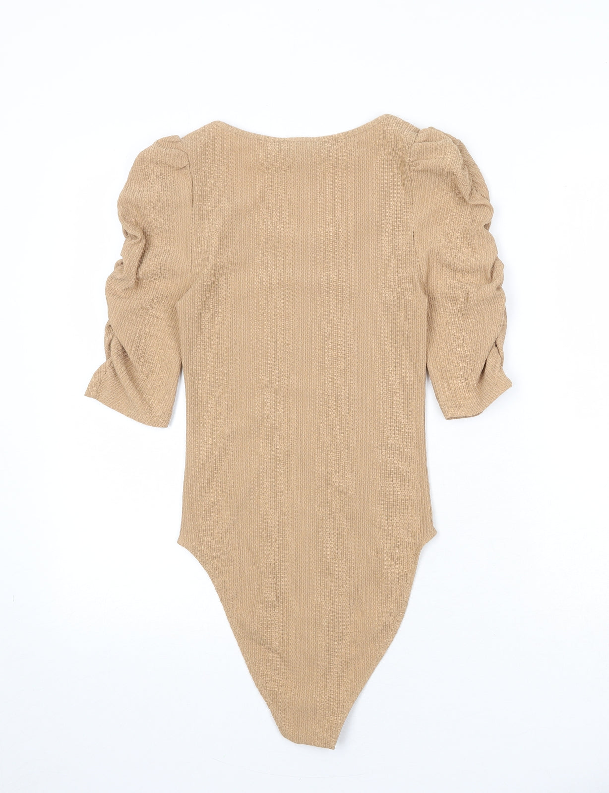 New Look Womens Beige Polyester Bodysuit One-Piece Size 6 Snap