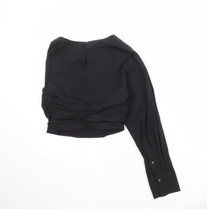 Womens UK Size S Zara Black Basic Blouse