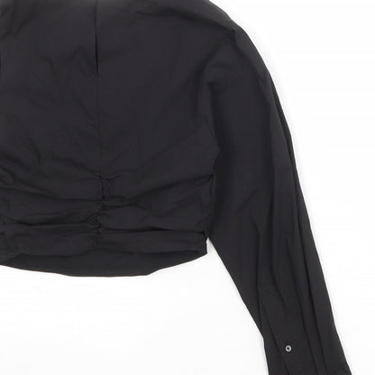Womens UK Size S Zara Black Basic Blouse