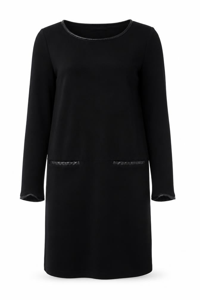 Marks and Spencer Womens Black Viscose A-Line Size 12 Round Neck Pullover
