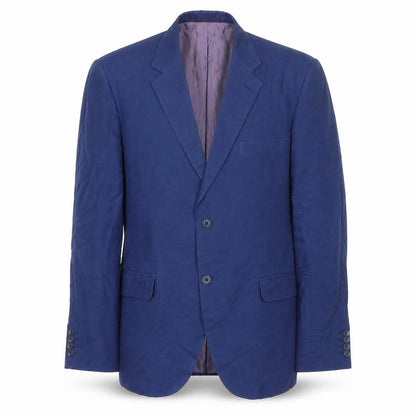 Ejaz Suiting Mens Blue Polyester Jacket Blazer Size 40 Regular