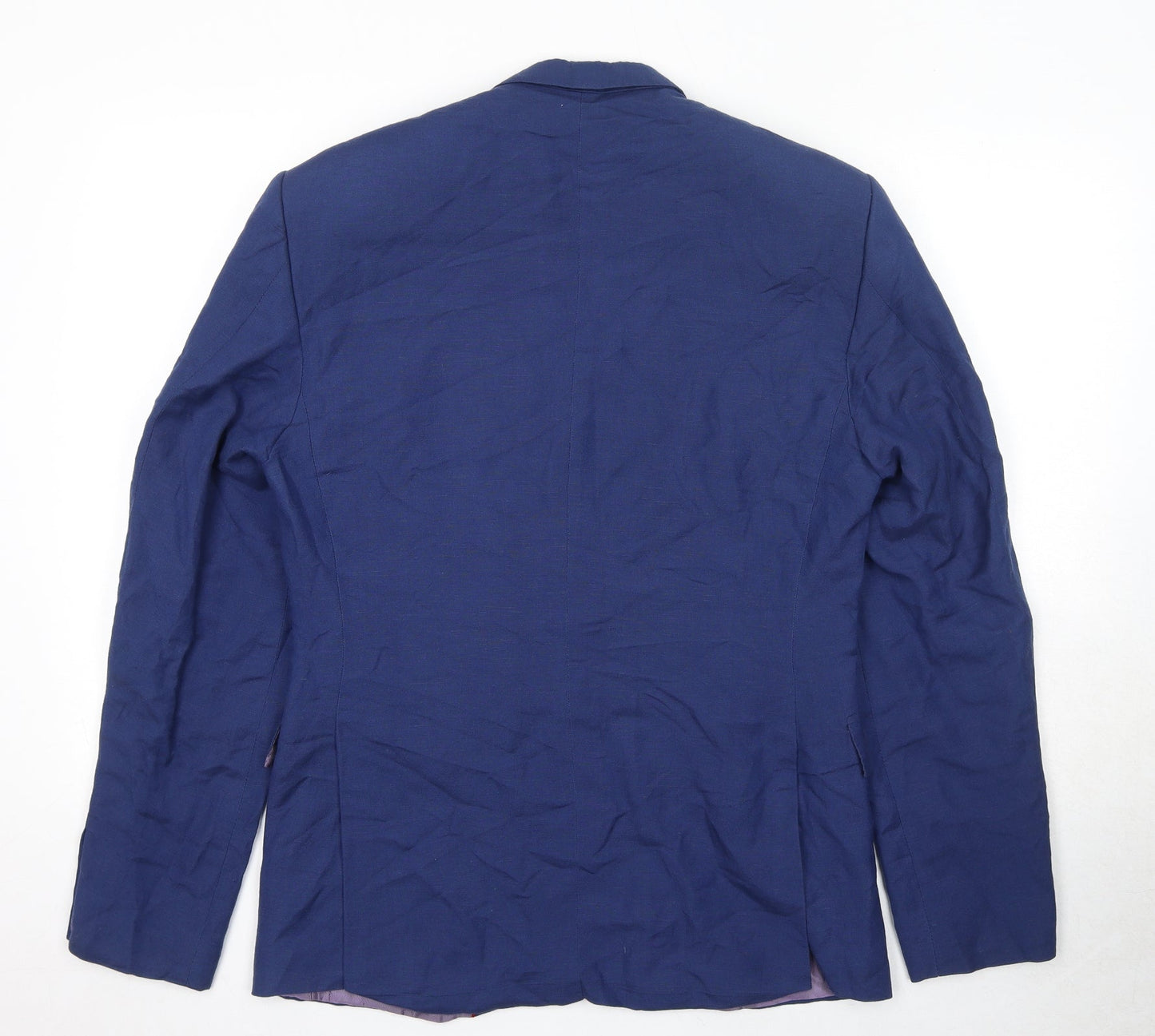 Ejaz Suiting Mens Blue Polyester Jacket Blazer Size 40 Regular