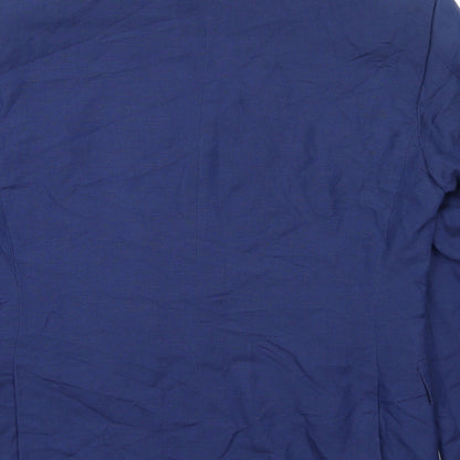 Ejaz Suiting Mens Blue Polyester Jacket Blazer Size 40 Regular