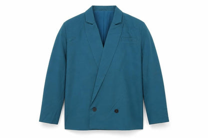 4th & Reckless Womens Blue Polyester Jacket Blazer Size 12 - Shoulder Pads