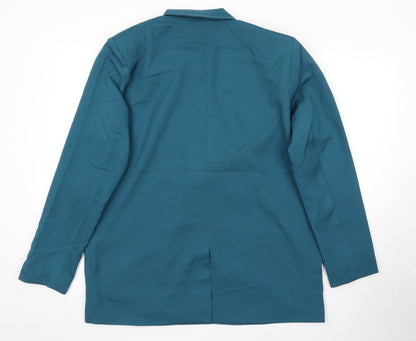 4th & Reckless Womens Blue Polyester Jacket Blazer Size 12 - Shoulder Pads