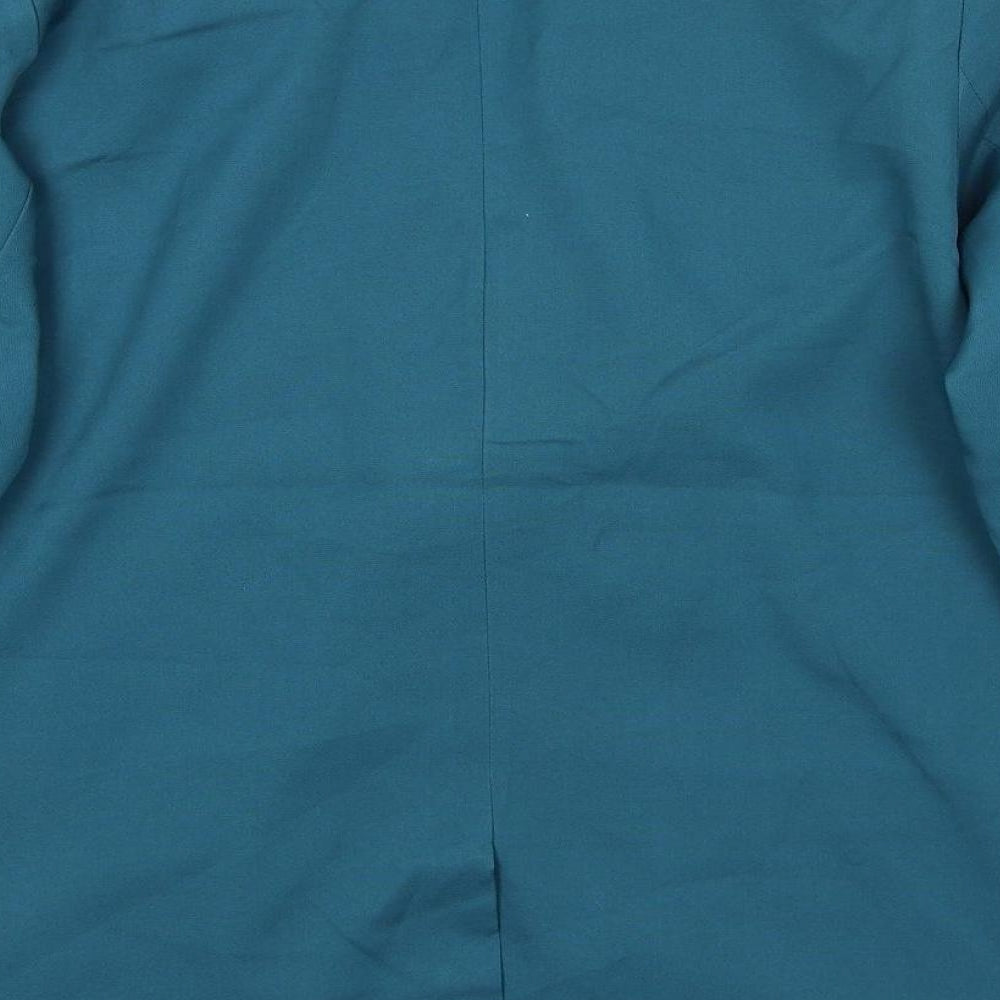4th & Reckless Womens Blue Polyester Jacket Blazer Size 12 - Shoulder Pads