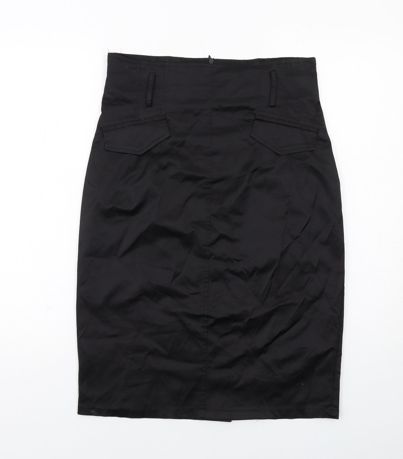 Lucy Womens Black Polyester Straight & Pencil Skirt Size L Zip