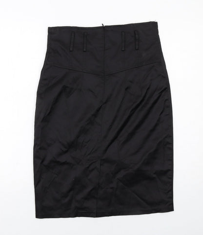 Lucy Womens Black Polyester Straight & Pencil Skirt Size L Zip