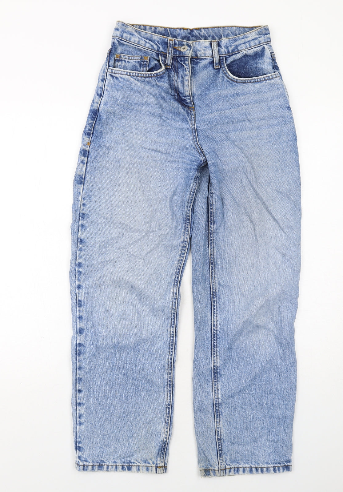 COLLUSION Womens Blue Cotton Boyfriend Jeans Size 6 L28 in Regular Zip