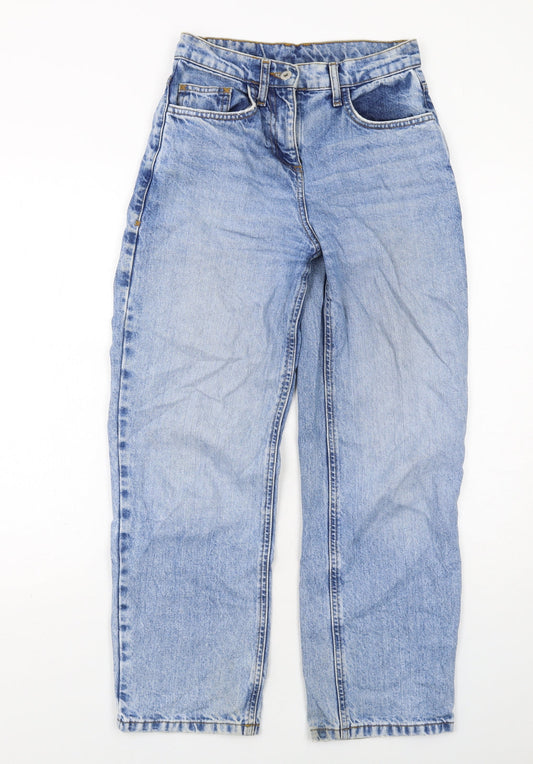 COLLUSION Womens Blue Cotton Boyfriend Jeans Size 6 L28 in Regular Zip