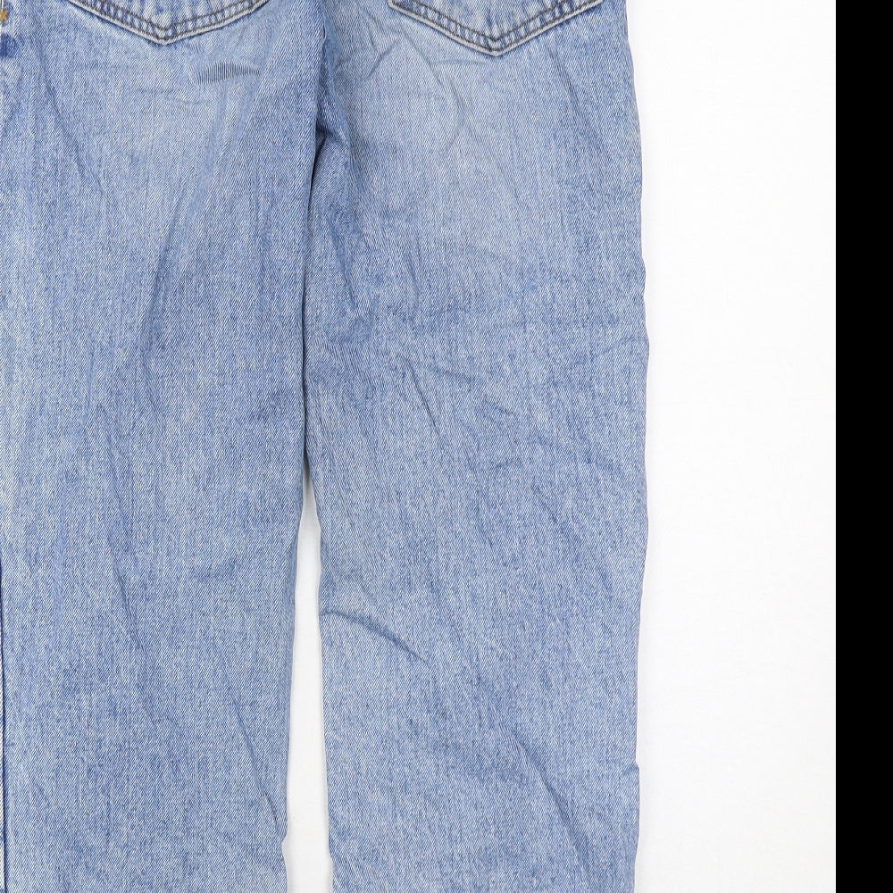 COLLUSION Womens Blue Cotton Boyfriend Jeans Size 6 L28 in Regular Zip