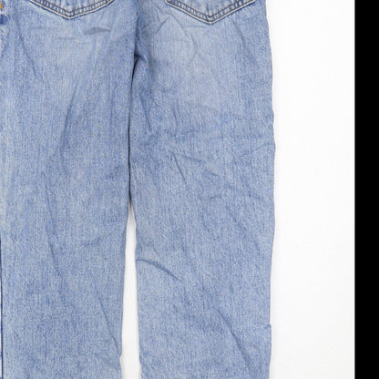 COLLUSION Womens Blue Cotton Boyfriend Jeans Size 6 L28 in Regular Zip