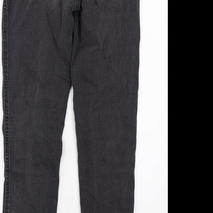 New Look Womens Grey Cotton Skinny Jeans Size 8 Regular Zip - Distressed Hems