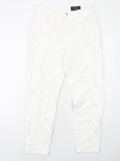 Noisy may Womens White Cotton Tapered Jeans Size 12 L32 in Regular Zip