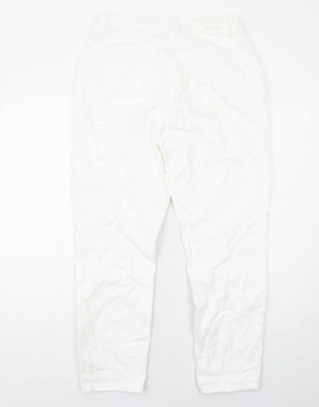 Noisy may Womens White Cotton Tapered Jeans Size 12 L32 in Regular Zip