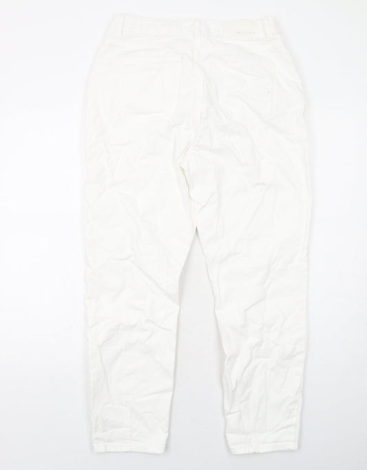 Noisy may Womens White Cotton Tapered Jeans Size 12 L32 in Regular Zip