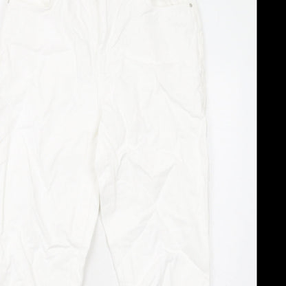 Noisy may Womens White Cotton Tapered Jeans Size 12 L32 in Regular Zip