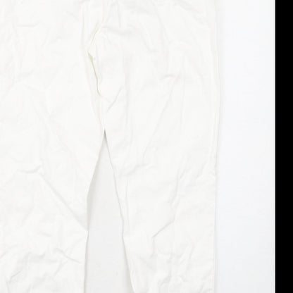 Noisy may Womens White Cotton Tapered Jeans Size 12 L32 in Regular Zip