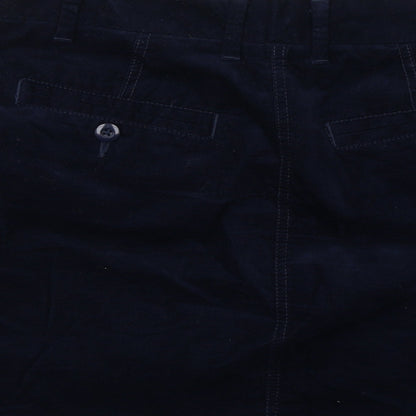 Marks and Spencer Womens Blue Cotton A-Line Skirt Size 10 Zip