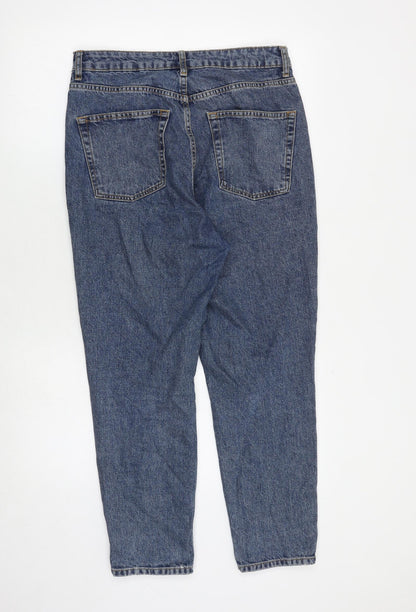 Topshop Womens Blue Cotton Tapered Jeans Size 30 in Regular Zip