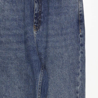 Topshop Womens Blue Cotton Tapered Jeans Size 30 in Regular Zip