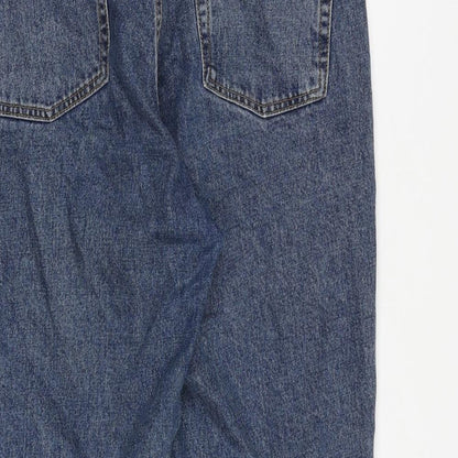 Topshop Womens Blue Cotton Tapered Jeans Size 30 in Regular Zip