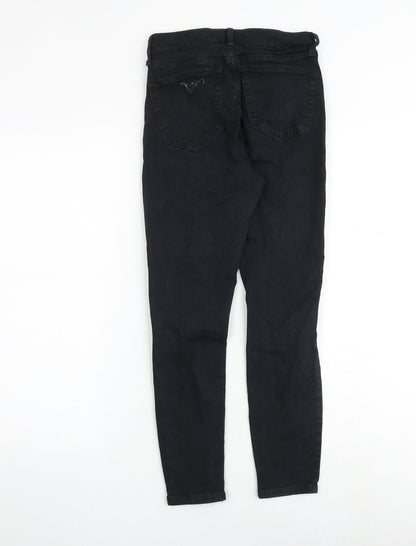 Topshop Womens Black Cotton Skinny Jeans Size 26 in Regular Zip