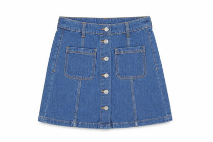 Womens UK Size 6 H&M A-Line Denim Skirt