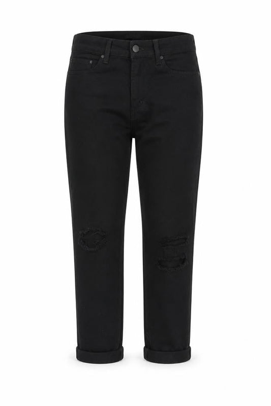 Womens UK Size 32 in Uniqlo Regular Fit Tapered Black Jeans