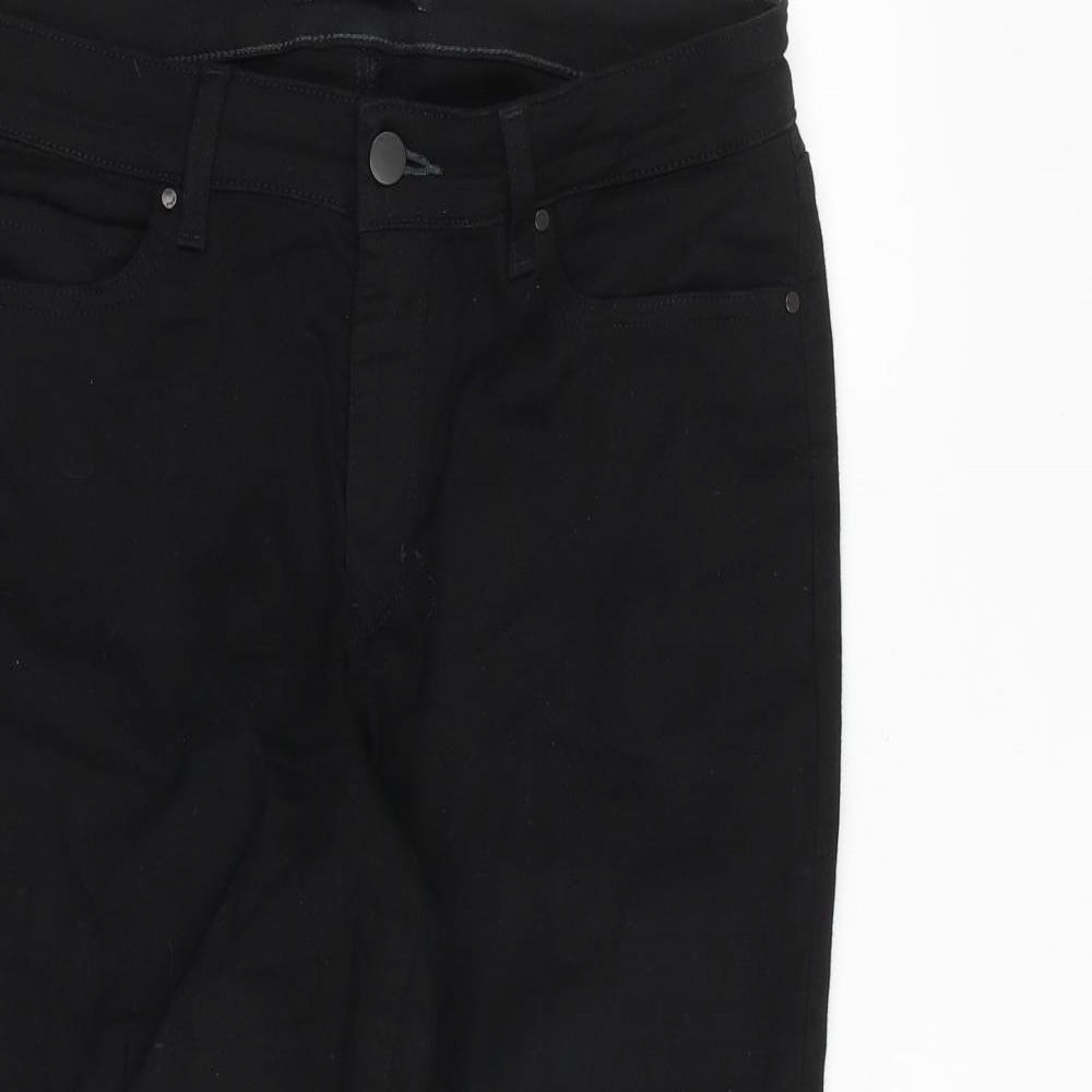 Uniqlo Womens Black Cotton Tapered Jeans Size 32 in Regular Zip