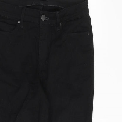 Uniqlo Womens Black Cotton Tapered Jeans Size 32 in Regular Zip