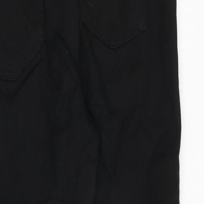 Uniqlo Womens Black Cotton Tapered Jeans Size 32 in Regular Zip