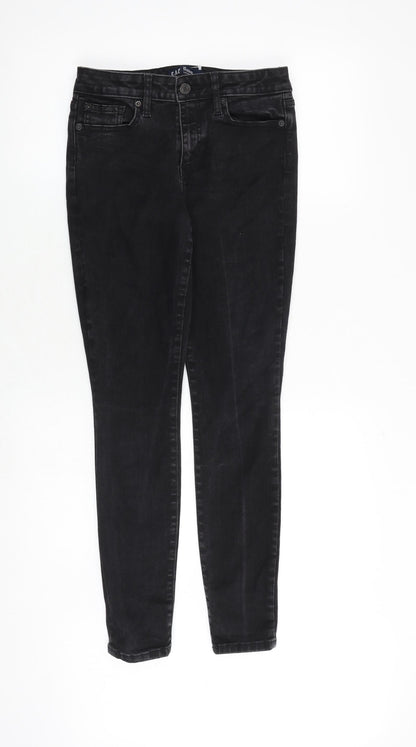 Gap Womens Black Cotton Skinny Jeans Size 26 in Slim Zip