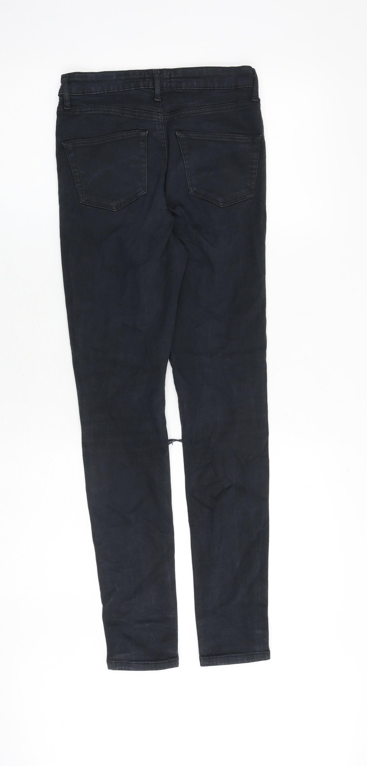 Miss Selfridge Womens Black Cotton Skinny Jeans Size 6 Slim Zip