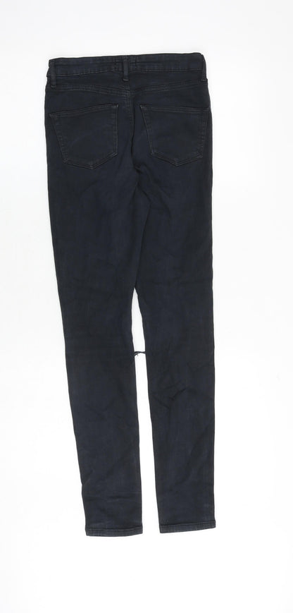 Miss Selfridge Womens Black Cotton Skinny Jeans Size 6 Slim Zip