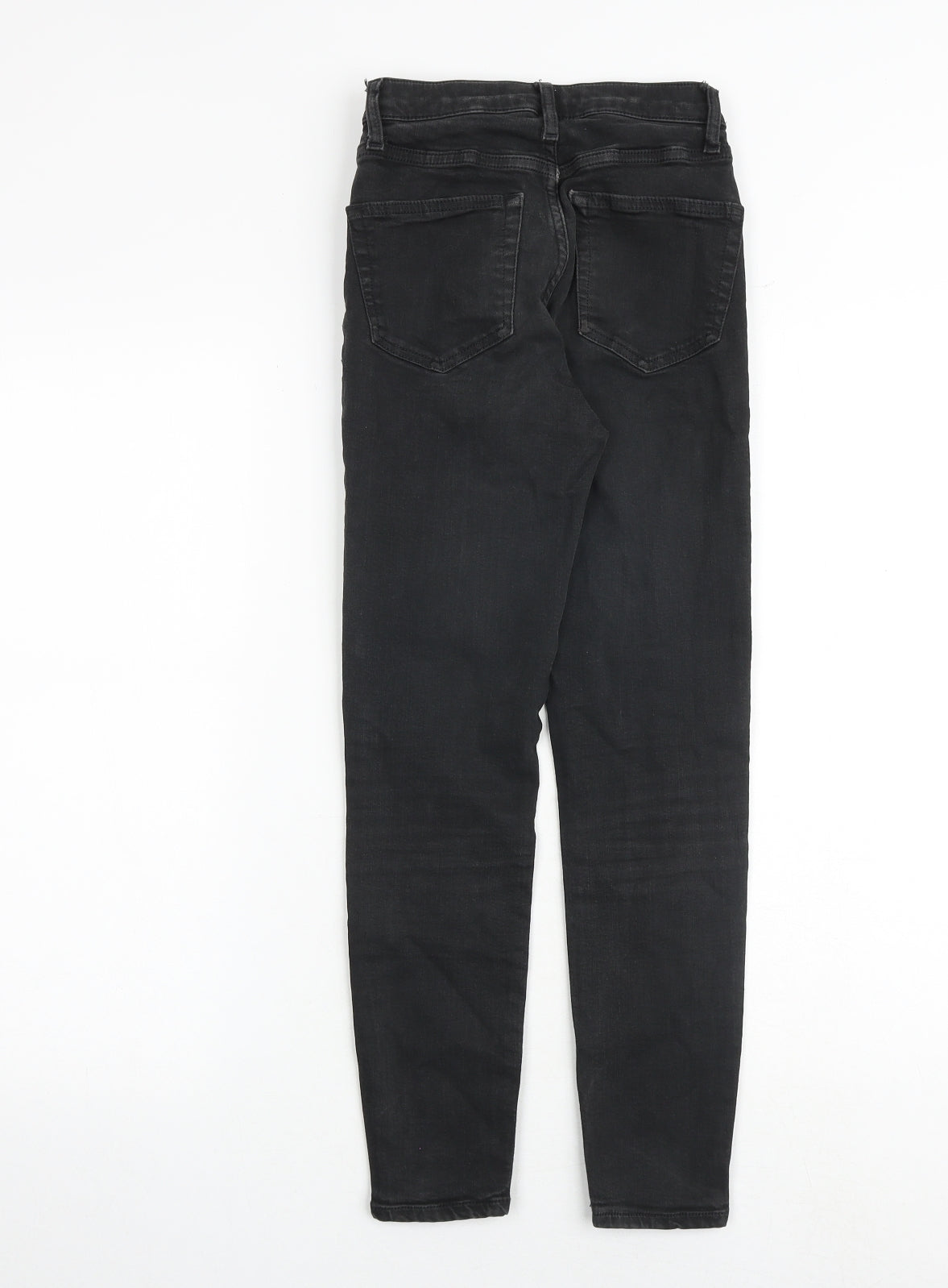 Topshop Womens Black Cotton Skinny Jeans Size 24 in Regular Zip