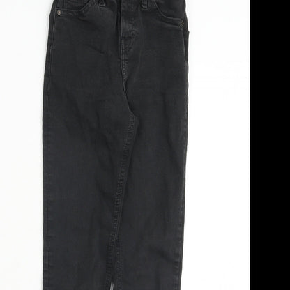Topshop Womens Black Cotton Skinny Jeans Size 24 in Regular Zip