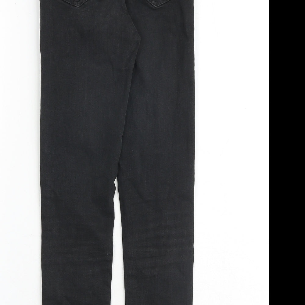 Topshop Womens Black Cotton Skinny Jeans Size 24 in Regular Zip